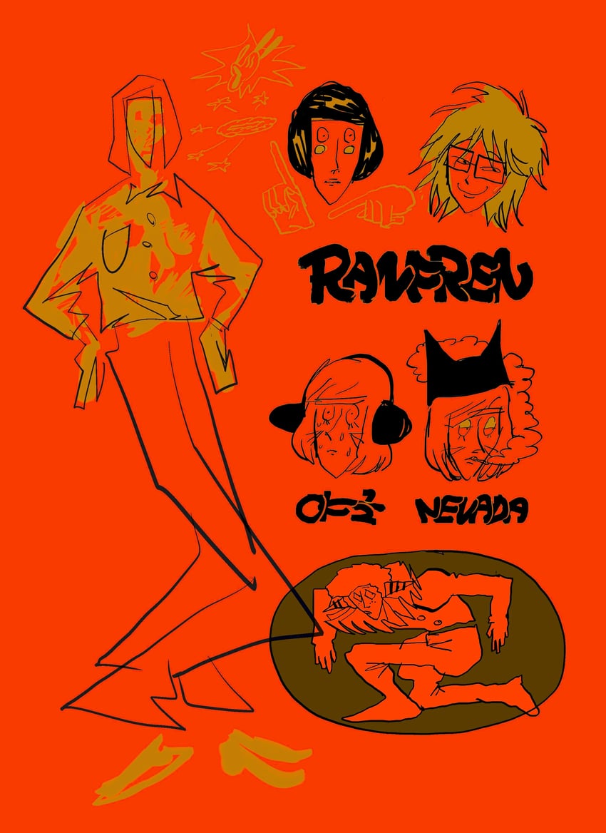 randal ivory, nyon, nyen, luther von ivory, and sebastian de tomato smith chicken legs (randal's friends) drawn by tel_(tl_358)