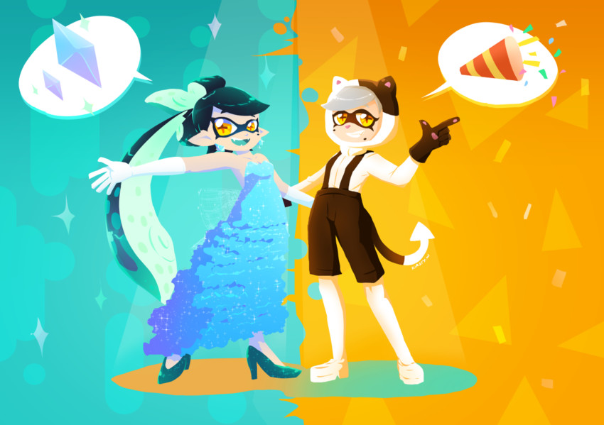 callie, marie, and judd (splatoon and 1 more) drawn by kelkilou