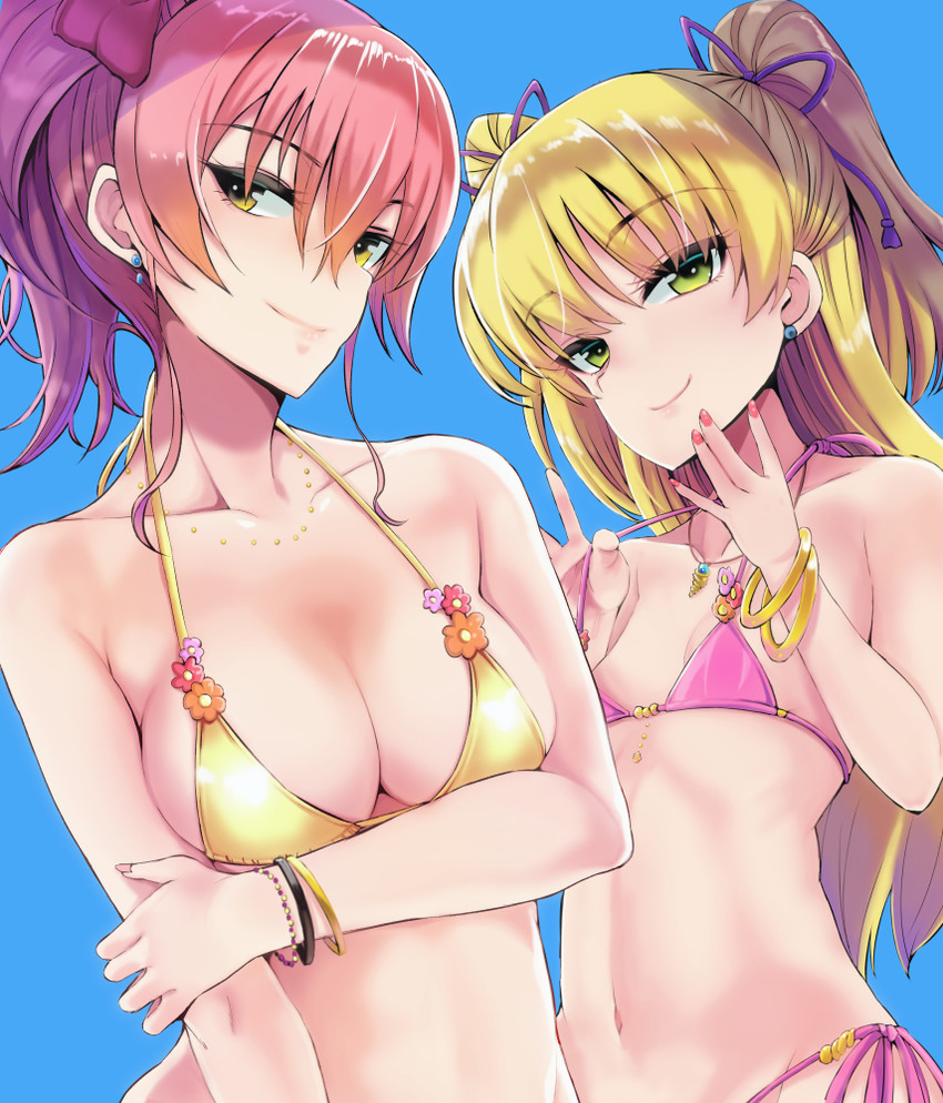 jougasaki mika and jougasaki rika (idolmaster and 1 more) drawn by shiroyukimajima
