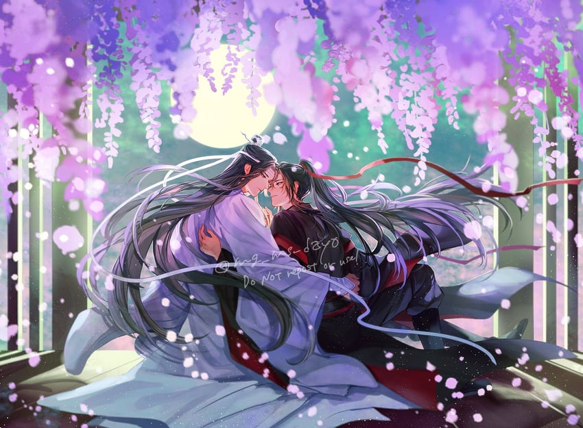 wei wuxian and lan wangji (modao zushi) drawn by mg_ms_dayo