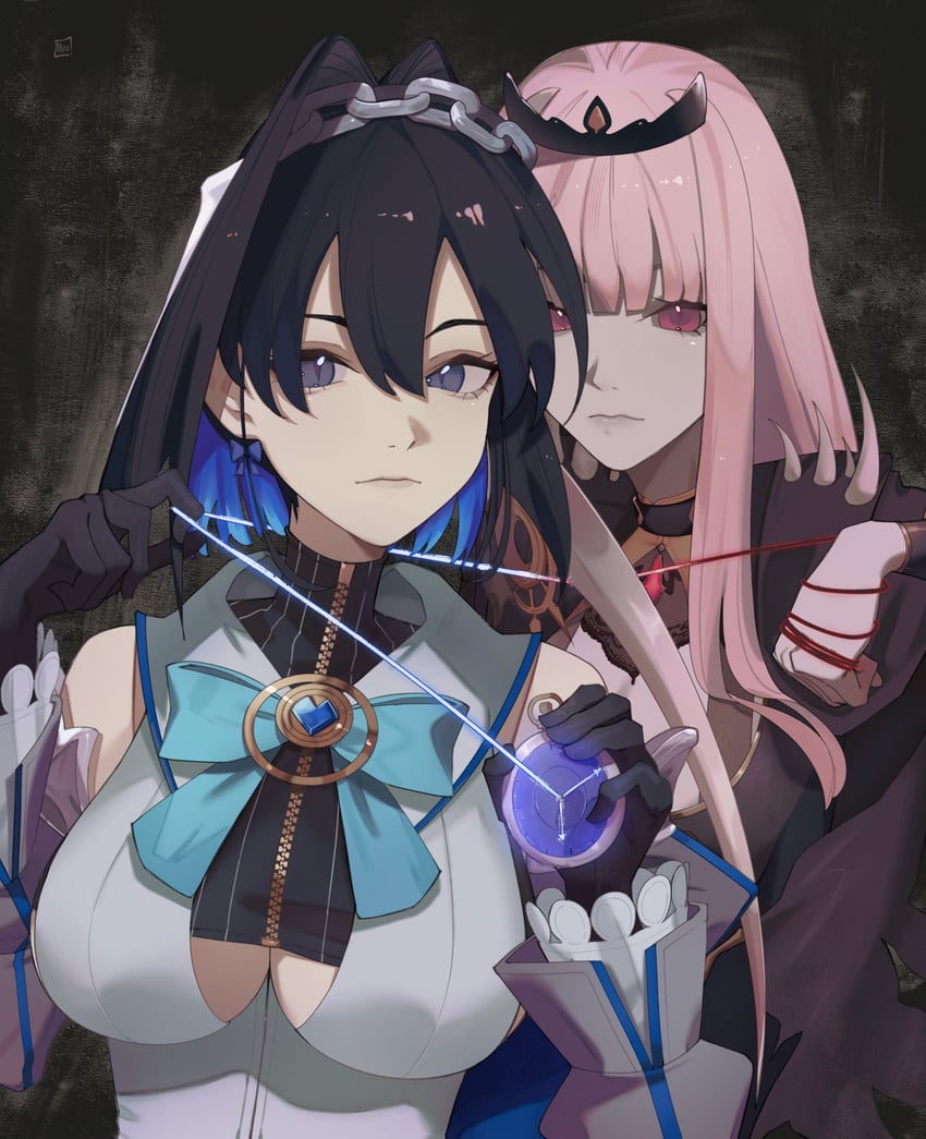 mori calliope and ouro kronii (hololive and 1 more) drawn by ninochuu