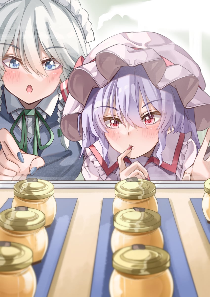 remilia scarlet and izayoi sakuya (touhou) drawn by mahoro_(minase_mahoro)