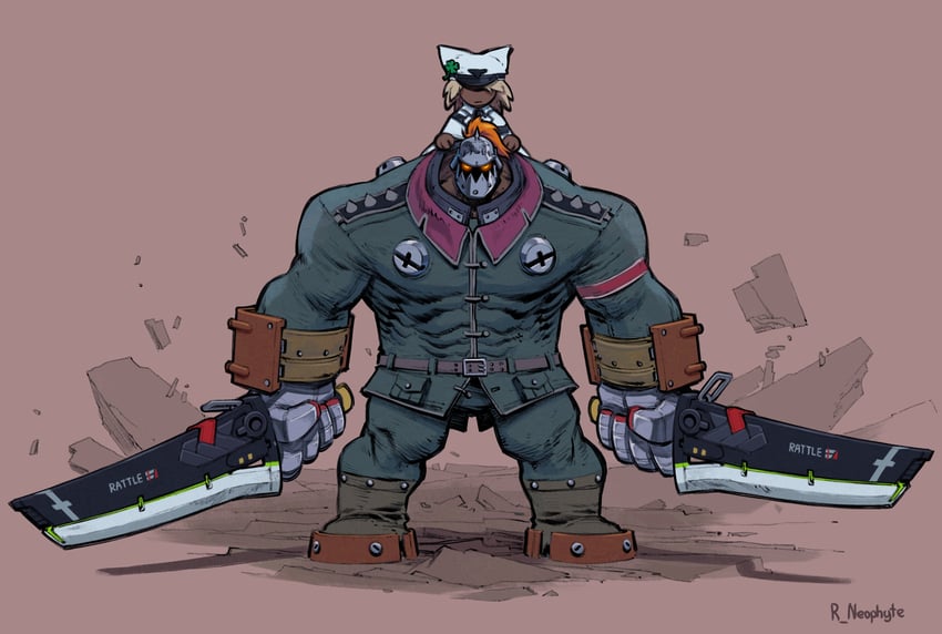 ramlethal valentine and potemkin (guilty gear and 1 more) drawn by roving_neophyte