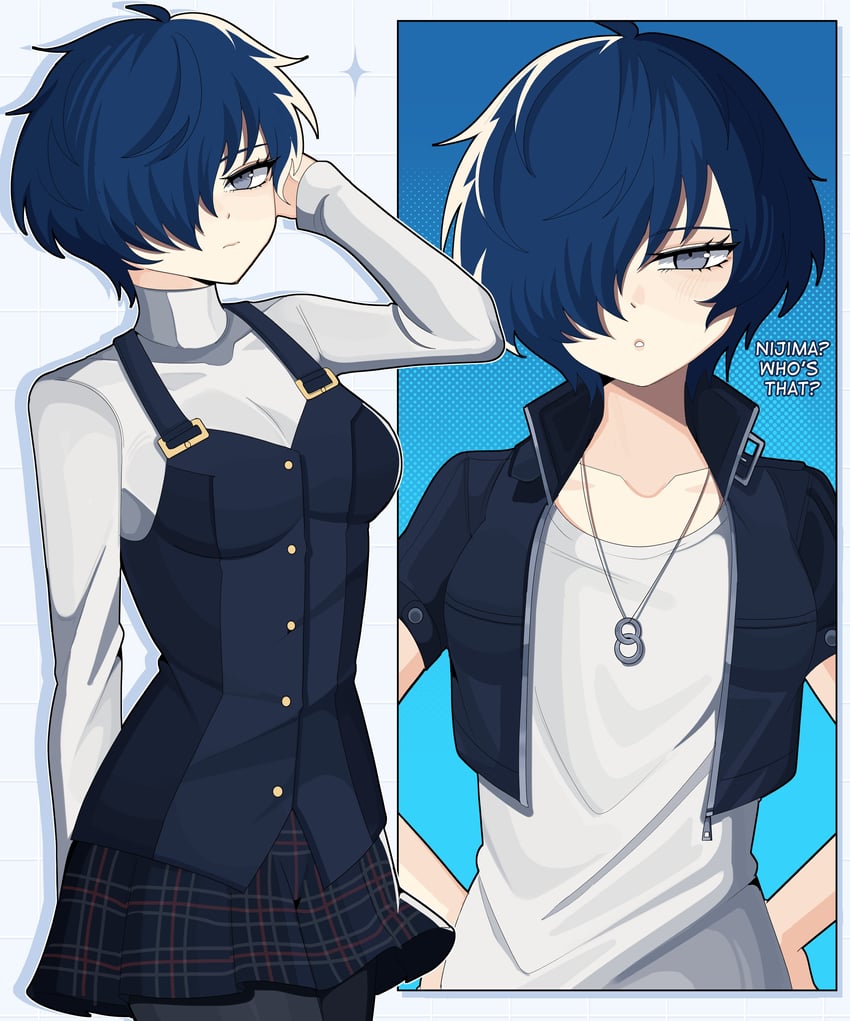 yuuki makoto and niijima makoto (persona and 2 more) drawn by bobamiruku