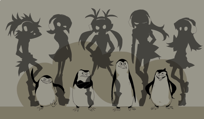 emperor penguin, humboldt penguin, royal penguin, rockhopper penguin, gentoo penguin, and 4 more (kemono friends and 1 more) drawn by oshaka_(haguki)