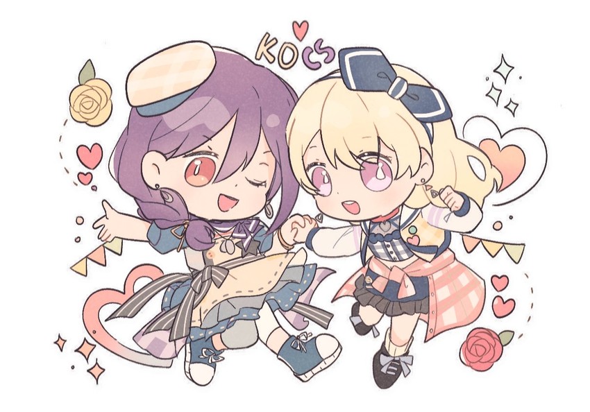 shirasagi chisato and seta kaoru (bang dream!) drawn by seri_(vyrlw)