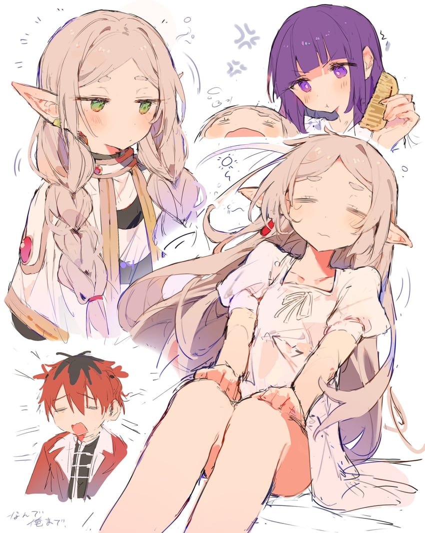 frieren, fern, and stark (sousou no frieren) drawn by bunchi