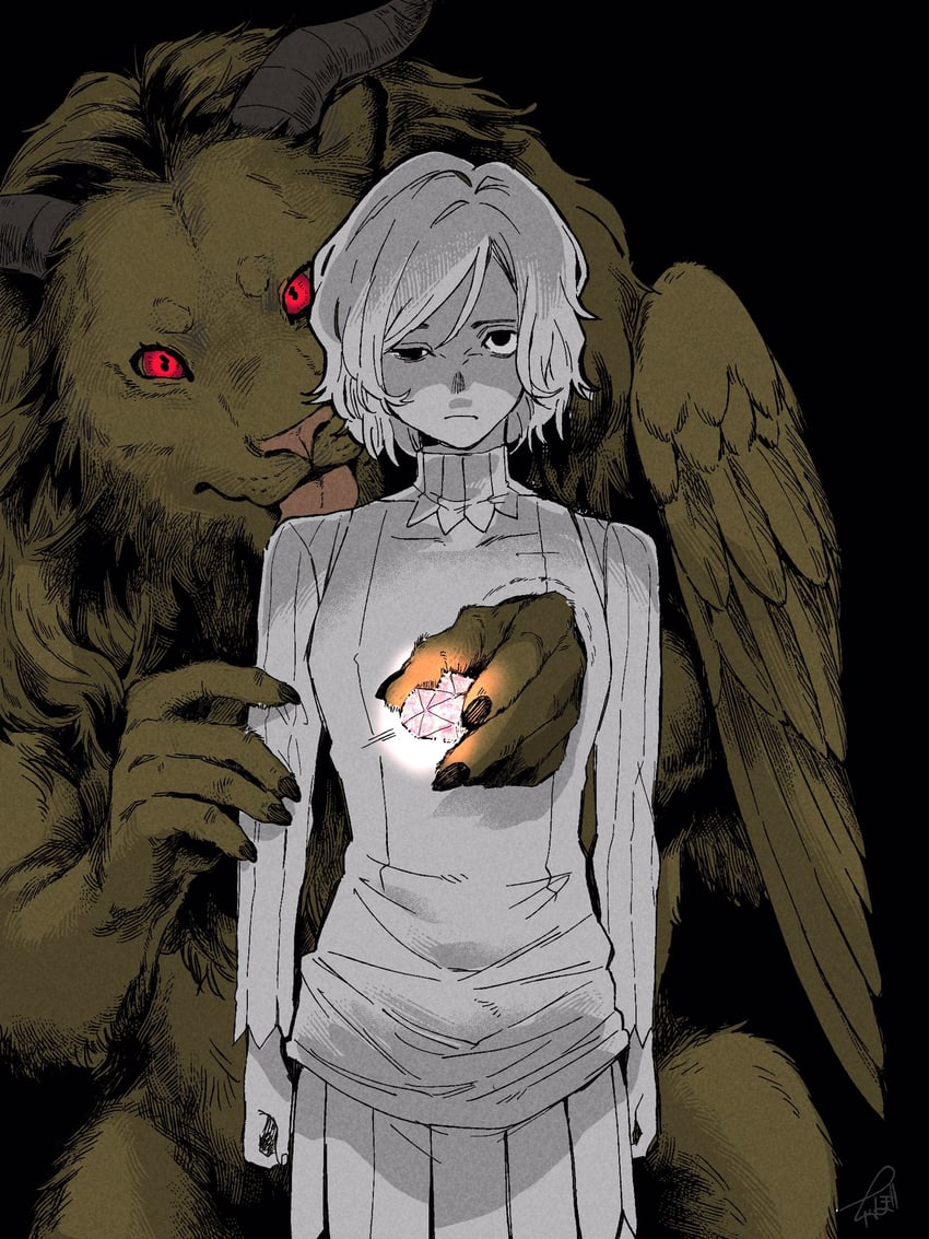 mithrun and winged lion (dungeon meshi) drawn by chabo_(starchabo)