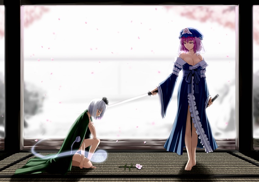 konpaku youmu and saigyouji yuyuko (touhou) drawn by sumeragi_seisuke
