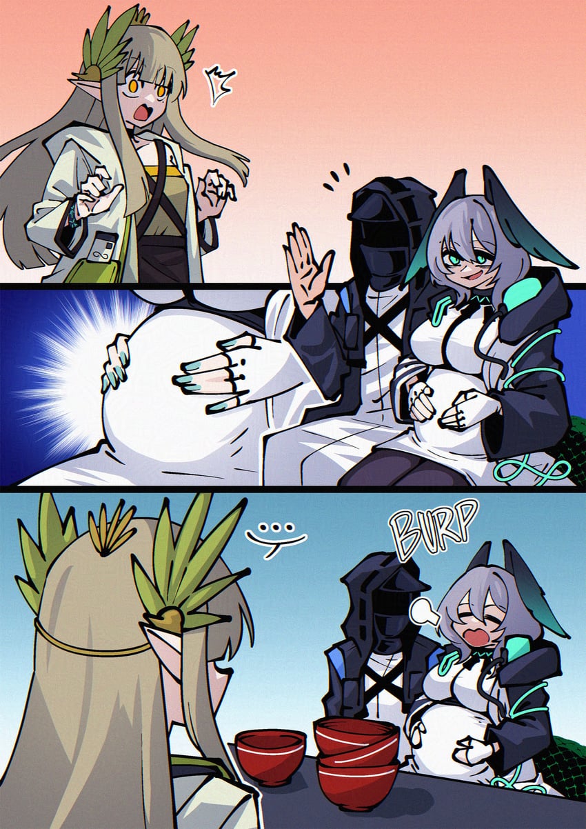 doctor, ho'olheyak, and muelsyse (arknights) drawn by dryegen
