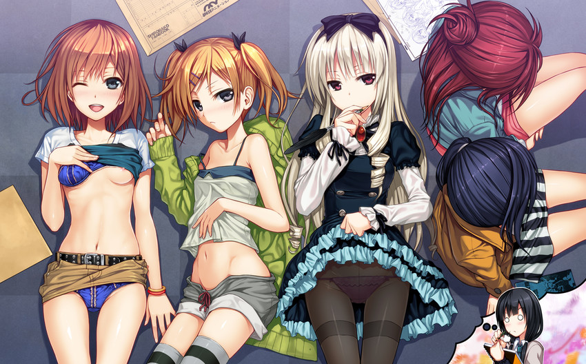 miyamori aoi, yano erika, yasuhara ema, imai midori, sakaki shizuka, and 1 more (shirobako) drawn by 40010prototype