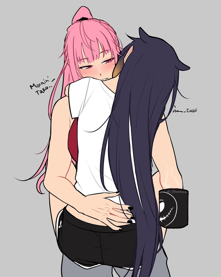 mori calliope and ninomae ina'nis (hololive and 1 more) drawn by rei_(_silvertone)