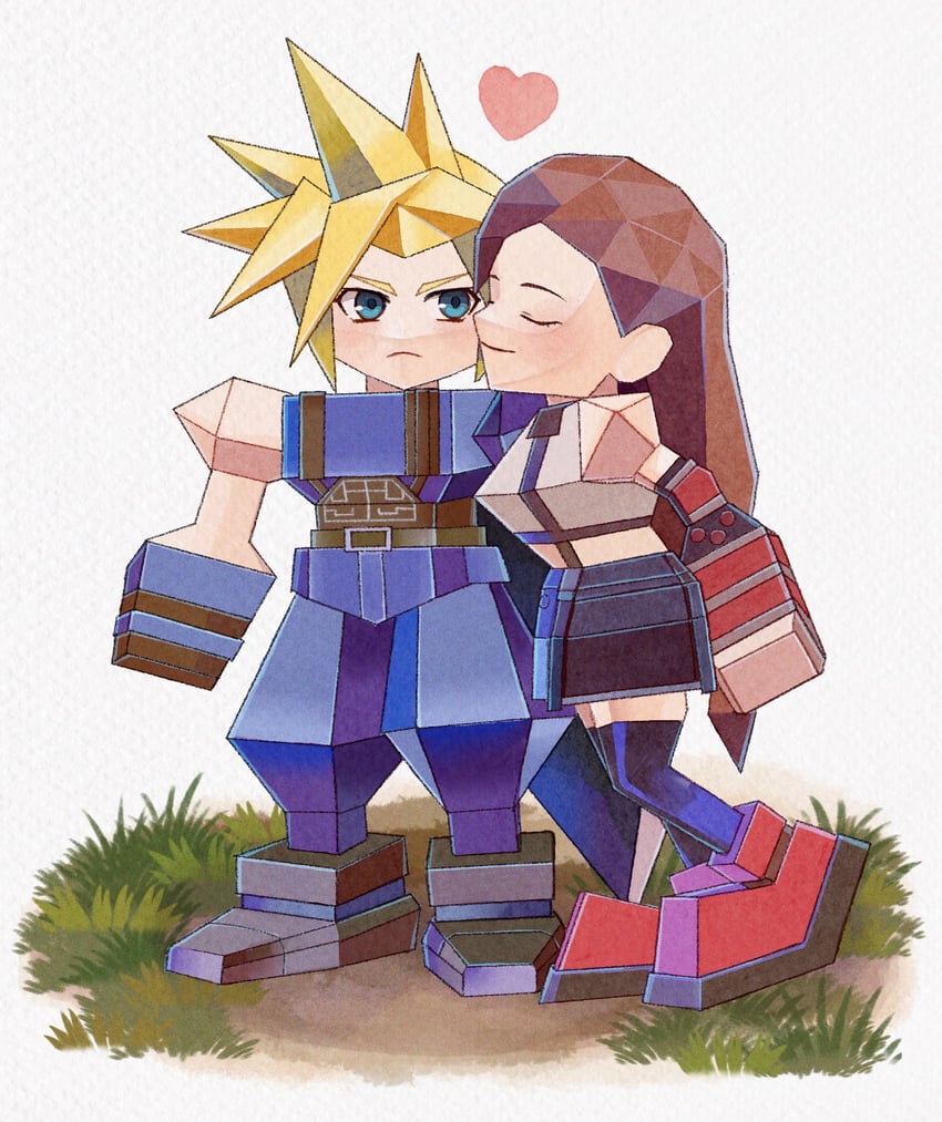 tifa lockhart and cloud strife (final fantasy and 3 more) drawn by rena_s1226