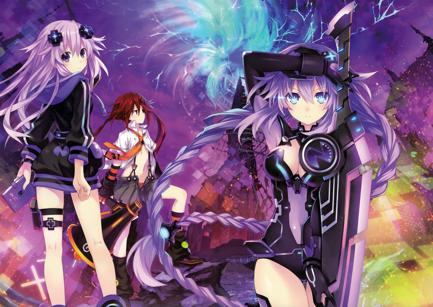 purple heart, tennouboshi uzume, and adult neptune (neptune and 1 more) drawn by tsunako