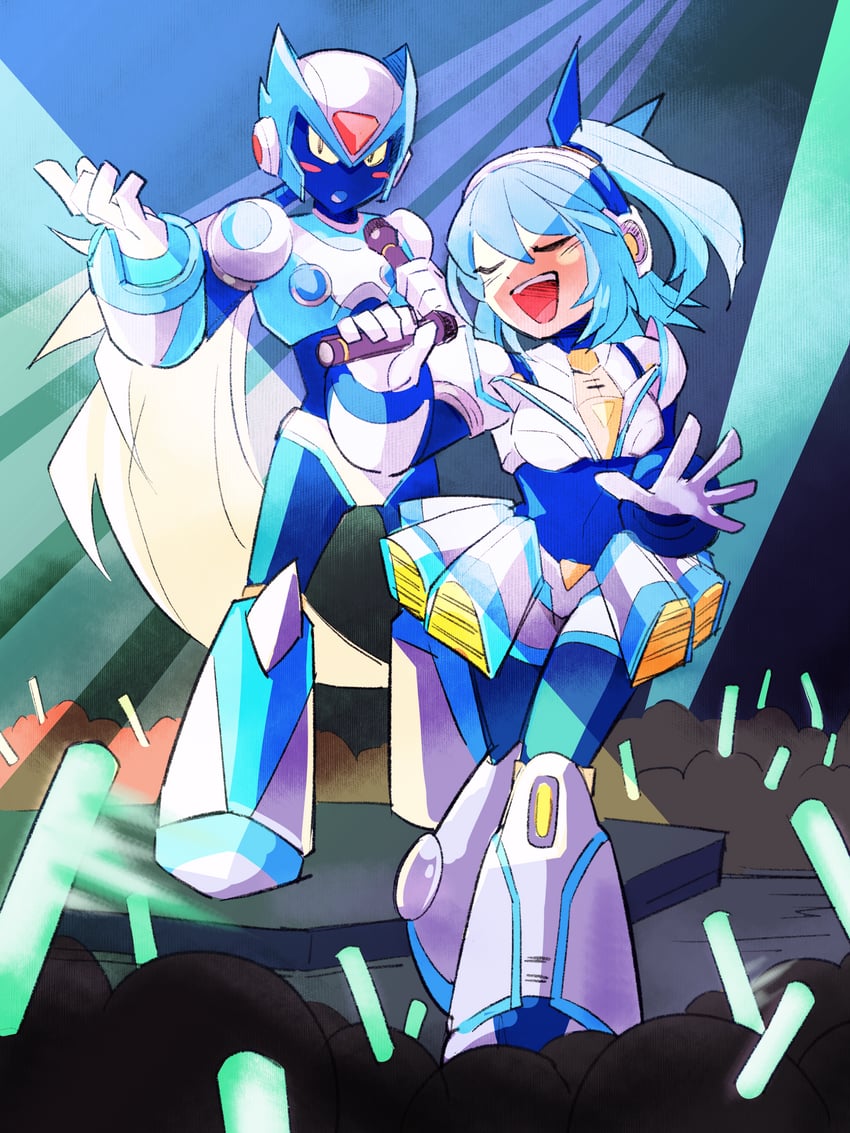 rico and via (mega man and 2 more) drawn by norue