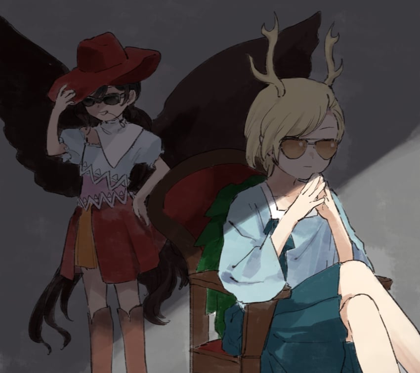 kicchou yachie and kurokoma saki (touhou) drawn by kaigen_1025