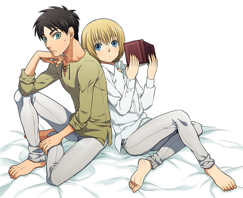 eren yeager and armin arlert (shingeki no kyojin) drawn by hato_niku