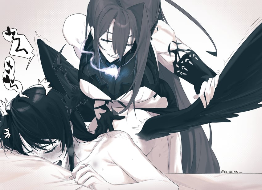 nerissa ravencroft and elizabeth rose bloodflame (hololive and 1 more) drawn by elisbian