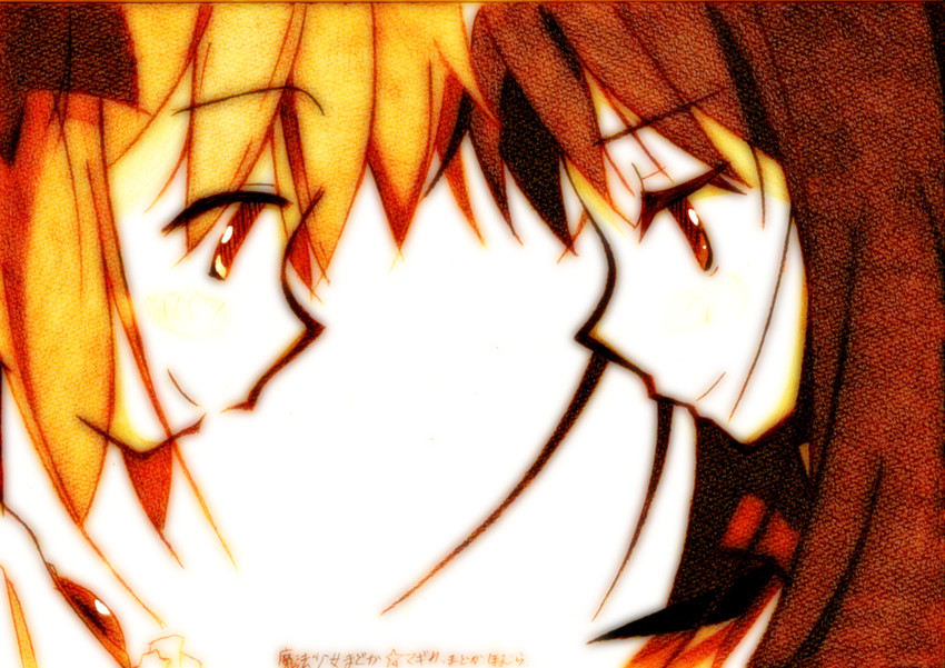 akemi homura and kaname madoka (mahou shoujo madoka magica) drawn by ayataka_(iswimfortheteam)