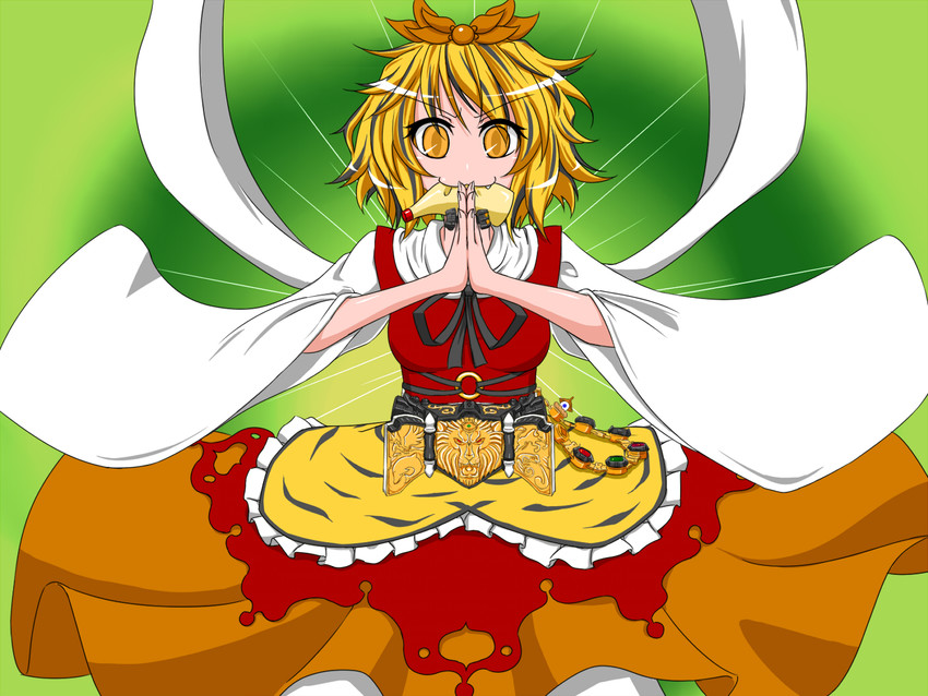 toramaru shou and kamen rider beast (touhou and 2 more) drawn by tsukushi_(741789)