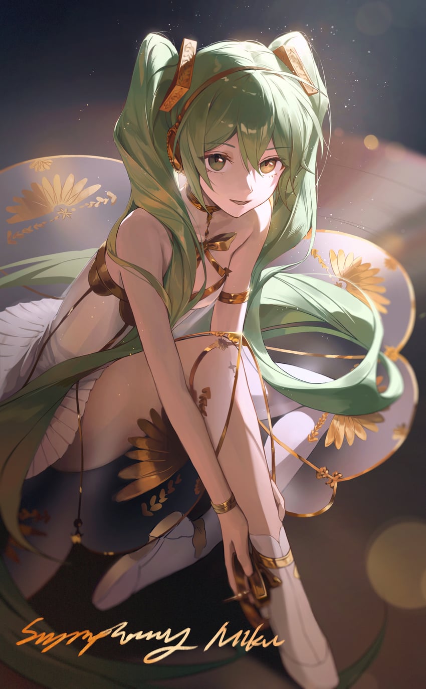 hatsune miku and gramophone miku (vocaloid and 1 more) drawn by alohayuja