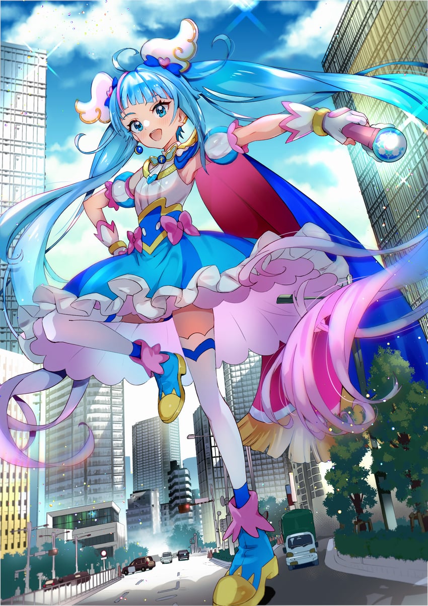 sora harewataru and cure sky (precure and 1 more) drawn by pukara