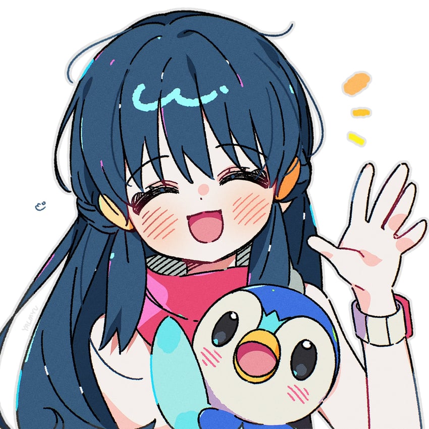 dawn and piplup (pokemon and 1 more) drawn by yalmyu
