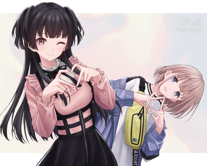 mayuzumi fuyuko and serizawa asahi (idolmaster and 1 more) drawn by infektionary