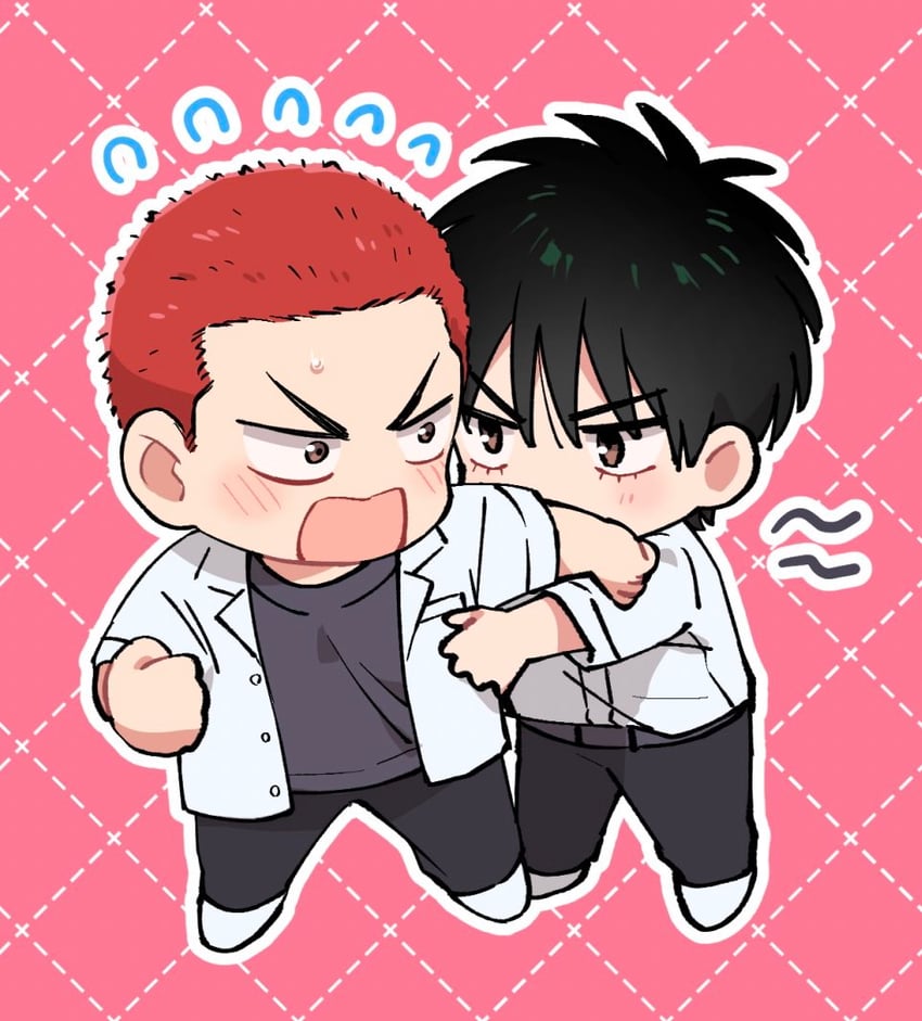 sakuragi hanamichi and rukawa kaede (slam dunk) drawn by dmsm305