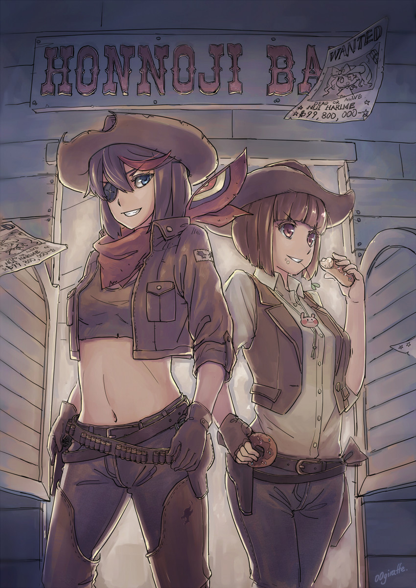 matoi ryuuko, mankanshoku mako, and harime nui (kill la kill) drawn by giraffe_(artist)