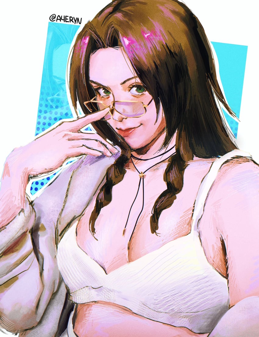 aerith gainsborough (final fantasy and 2 more) drawn by a4eryn