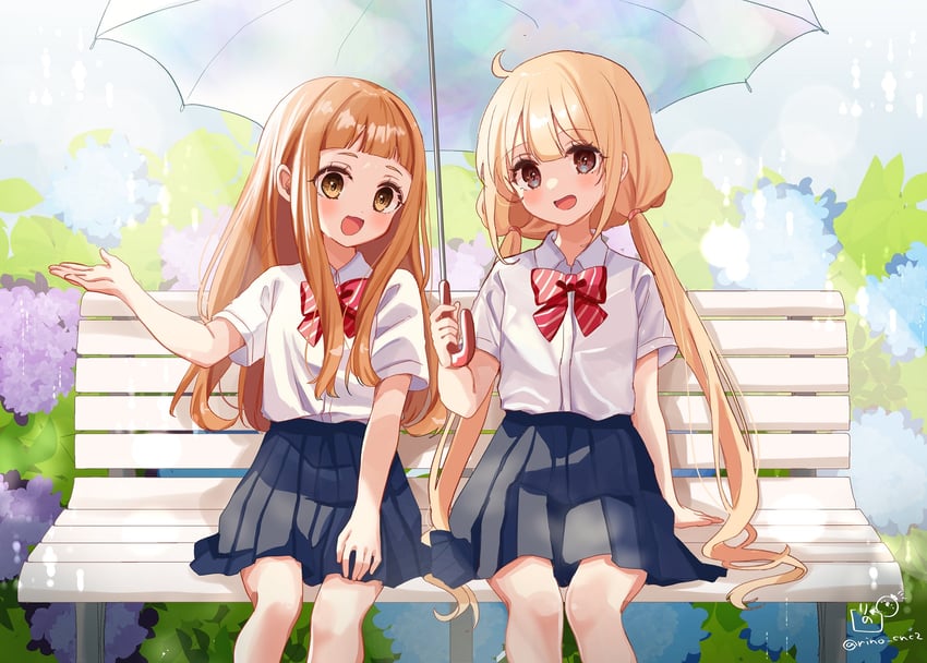 futaba anzu and ichihara nina (idolmaster and 1 more) drawn by rino_cnc