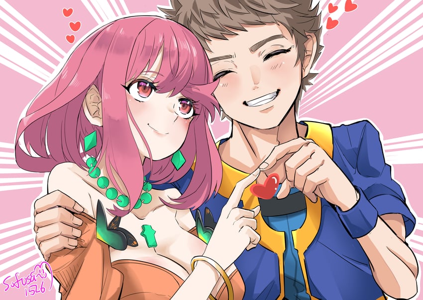pyra and rex (xenoblade chronicles and 1 more) drawn by sofusan1526