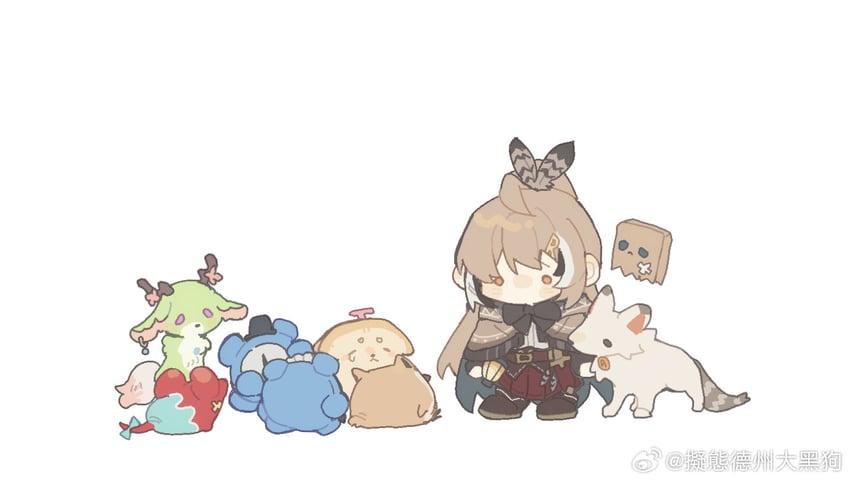 nanashi mumei, friend, mr. squeaks, kronie, hootsie, and 3 more (hololive and 1 more) drawn by b_cat610