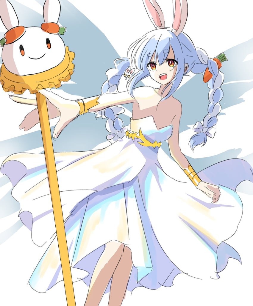 usada pekora, don-chan, and pekomon (hololive) drawn by kiritoma