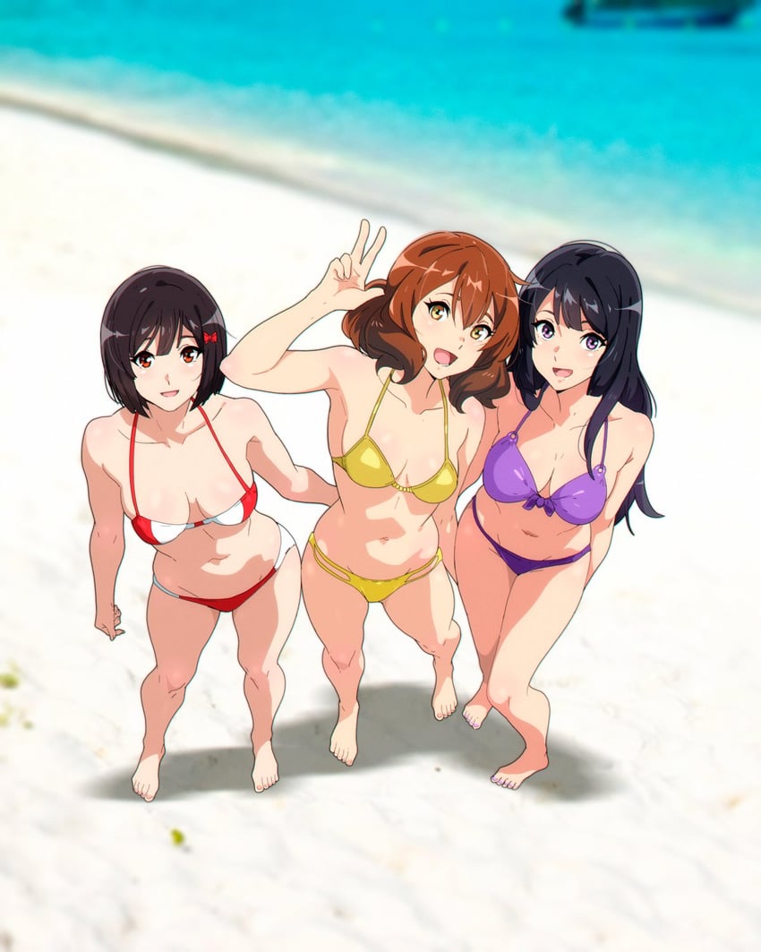 oumae kumiko, kousaka reina, and hisaishi kanade (hibike! euphonium) drawn by sbel02