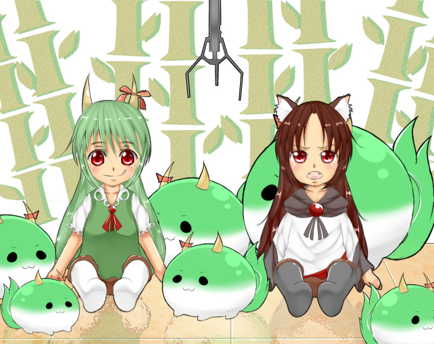 kamishirasawa keine, imaizumi kagerou, and ex-keine (touhou) drawn by ketama