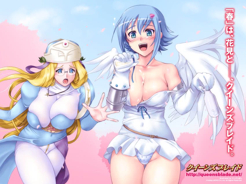 nanael, angel of light nanael, melpha, and gainos priestess melpha (queen's blade) drawn by zundarepon