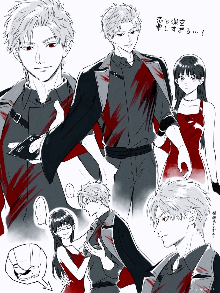 protagonist and sylus (love and deepspace) drawn by 3wa_tari