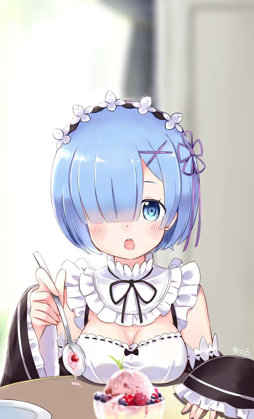 rem (re:zero kara hajimeru isekai seikatsu) drawn by linda_b