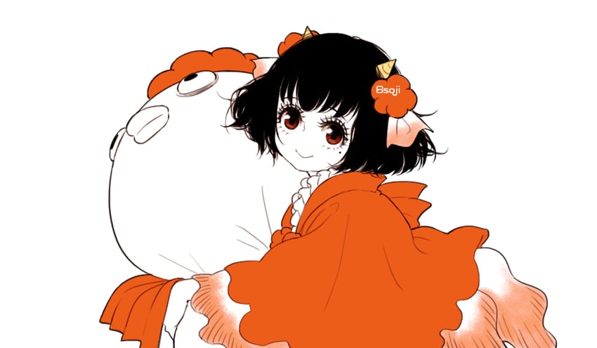 peach maki and kingyosou (hoozuki no reitetsu) drawn by yasoji_(16321578)