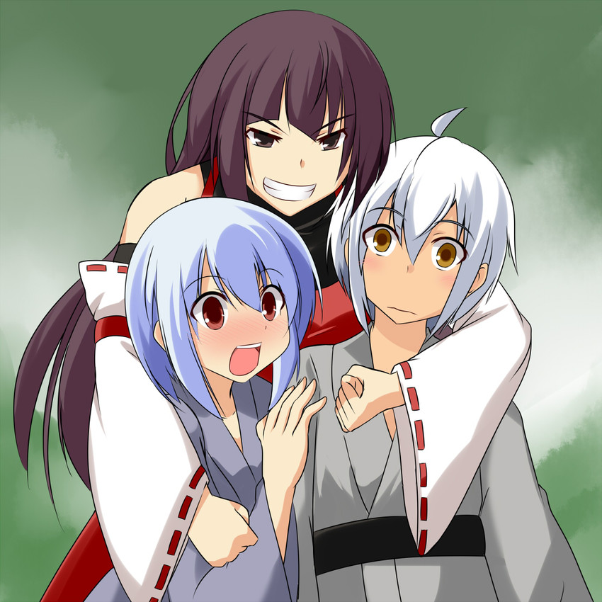 kamishirasawa keine, morichika rinnosuke, and sendai hakurei no miko (original and 3 more) drawn by be_(o-hoho)