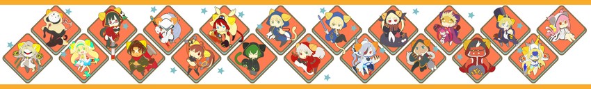 makoto nanaya, noel vermillion, ragna the bloodedge, nu-13, rachel alucard, and 19 more (blazblue) drawn by polimai