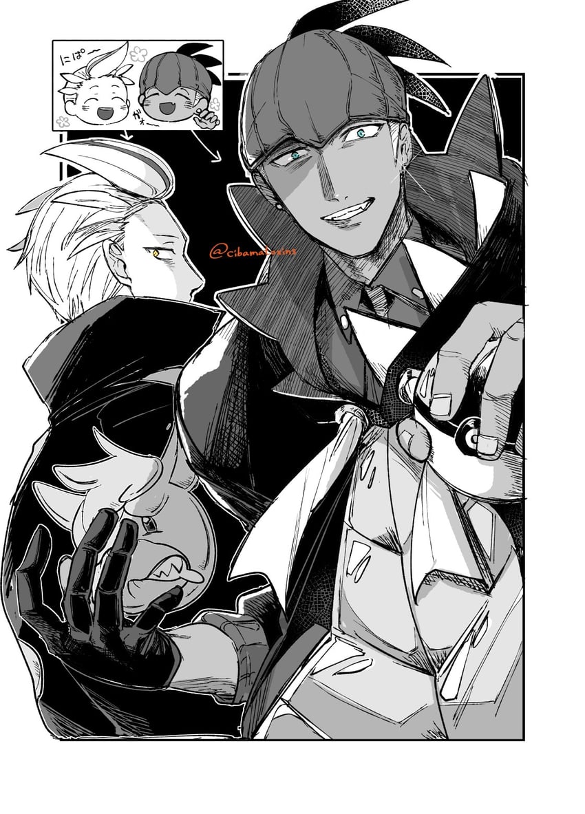 raihan and drayton (pokemon and 2 more) drawn by cibamatoxins