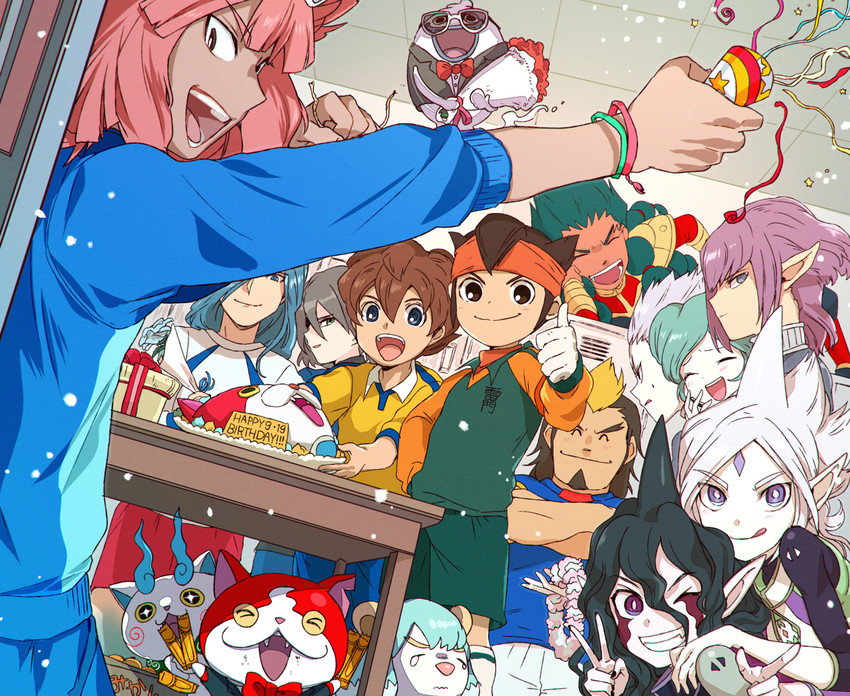matsukaze tenma, endou mamoru, komasan, whisper, beta, and 10 more (inazuma eleven go and 7 more) drawn by yanyo_(ogino_atsuki)
