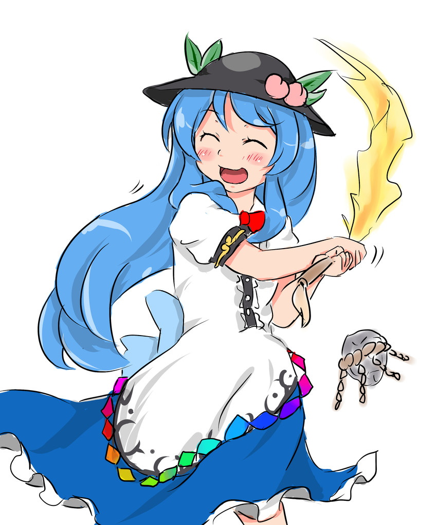 hinanawi tenshi (touhou and 1 more) drawn by king_(ougon_kingyo-bachi)