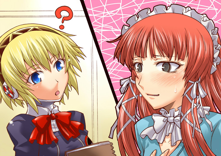 aigis and yoshino chidori (persona and 1 more) drawn by segami_daisuke