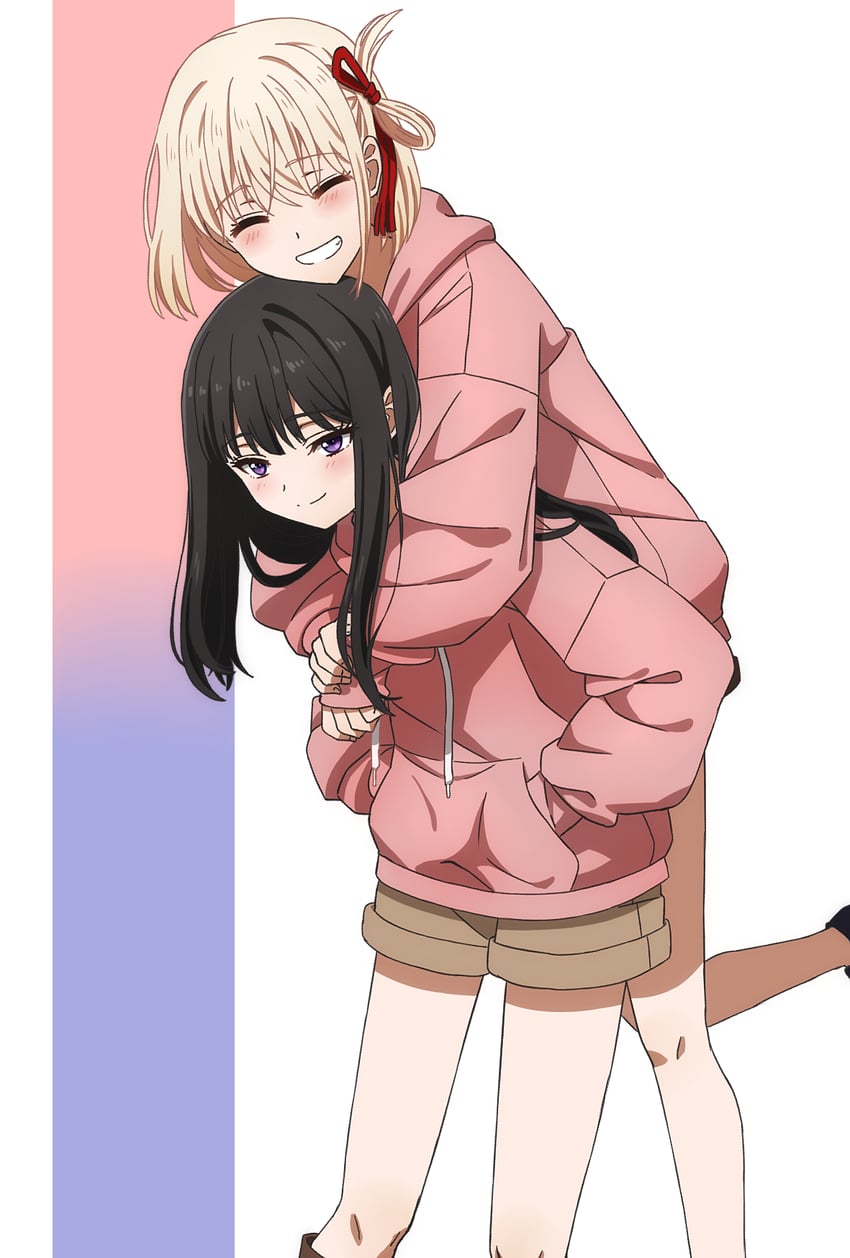 nishikigi chisato and inoue takina (lycoris recoil) drawn by oiun