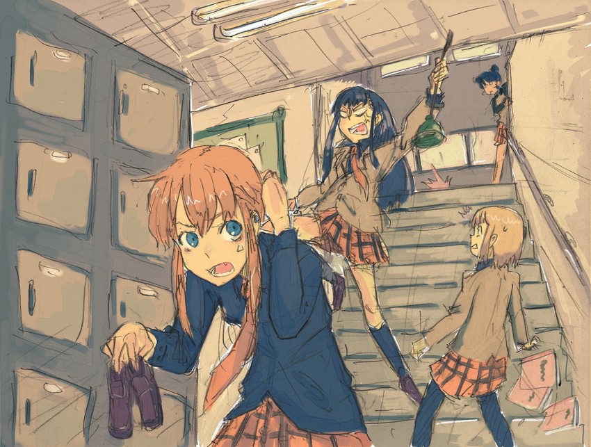 kageyama torako, nonomura ayumi, saotome suzume, and iizuka tatsuki (hyakko) drawn by 132