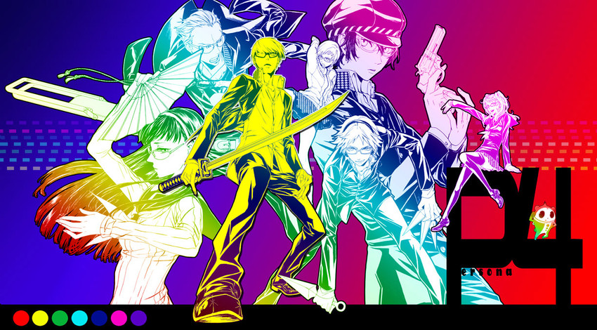 narukami yu, shirogane naoto, satonaka chie, kujikawa rise, amagi yukiko, and 3 more (persona and 1 more) drawn by mz